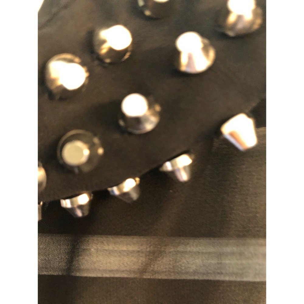 DEX high low sheer dress with studded collar - Picture 6 of 9